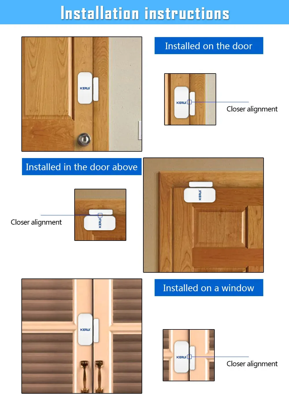 Wireless Door Window Alarm Sensor 433mhz Open Door Detector GSM PSTN Home Alarm System Home Security Burglar Alarm System