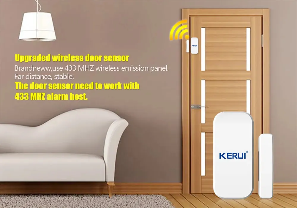 Wireless Door Window Alarm Sensor 433mhz Open Door Detector GSM PSTN Home Alarm System Home Security Burglar Alarm System
