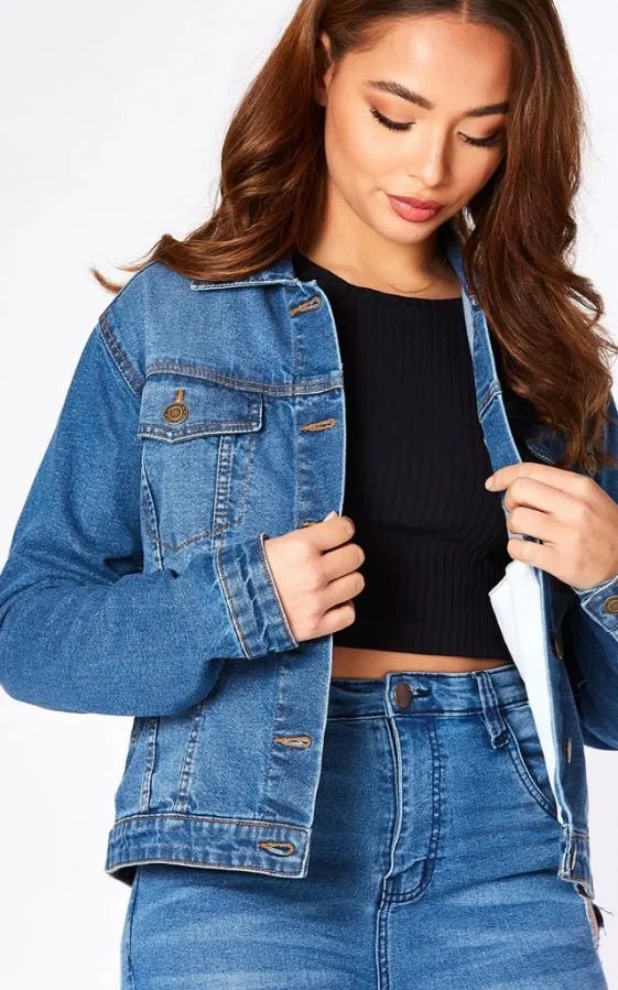 Women Blue Solid Jacket