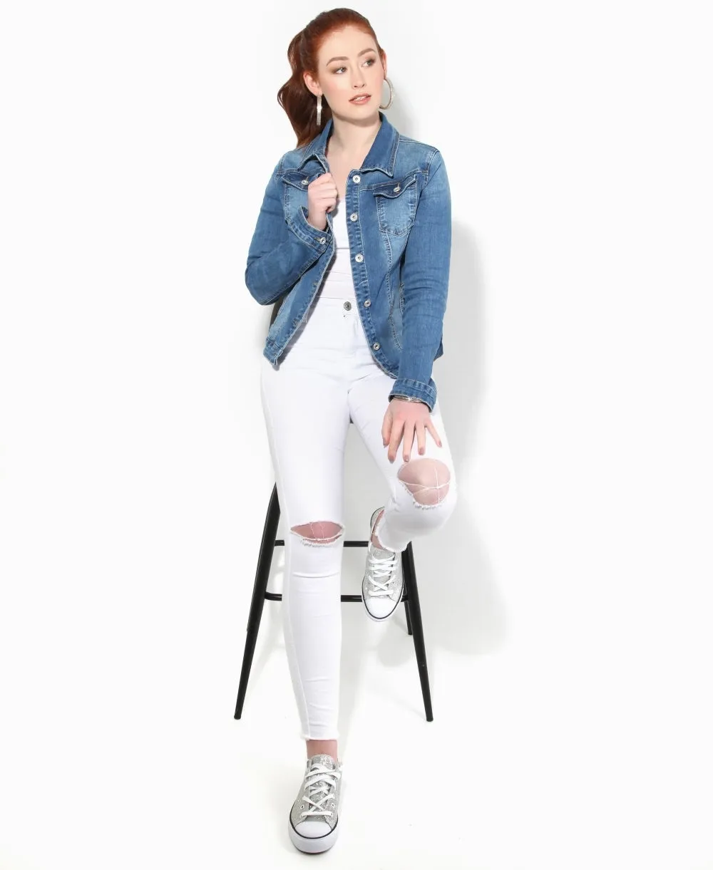 Women Blue Solid Jacket