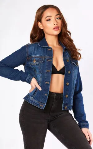 Women Dark Blue Solid Jacket