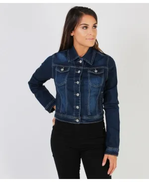 Women Dark Blue Solid Jacket