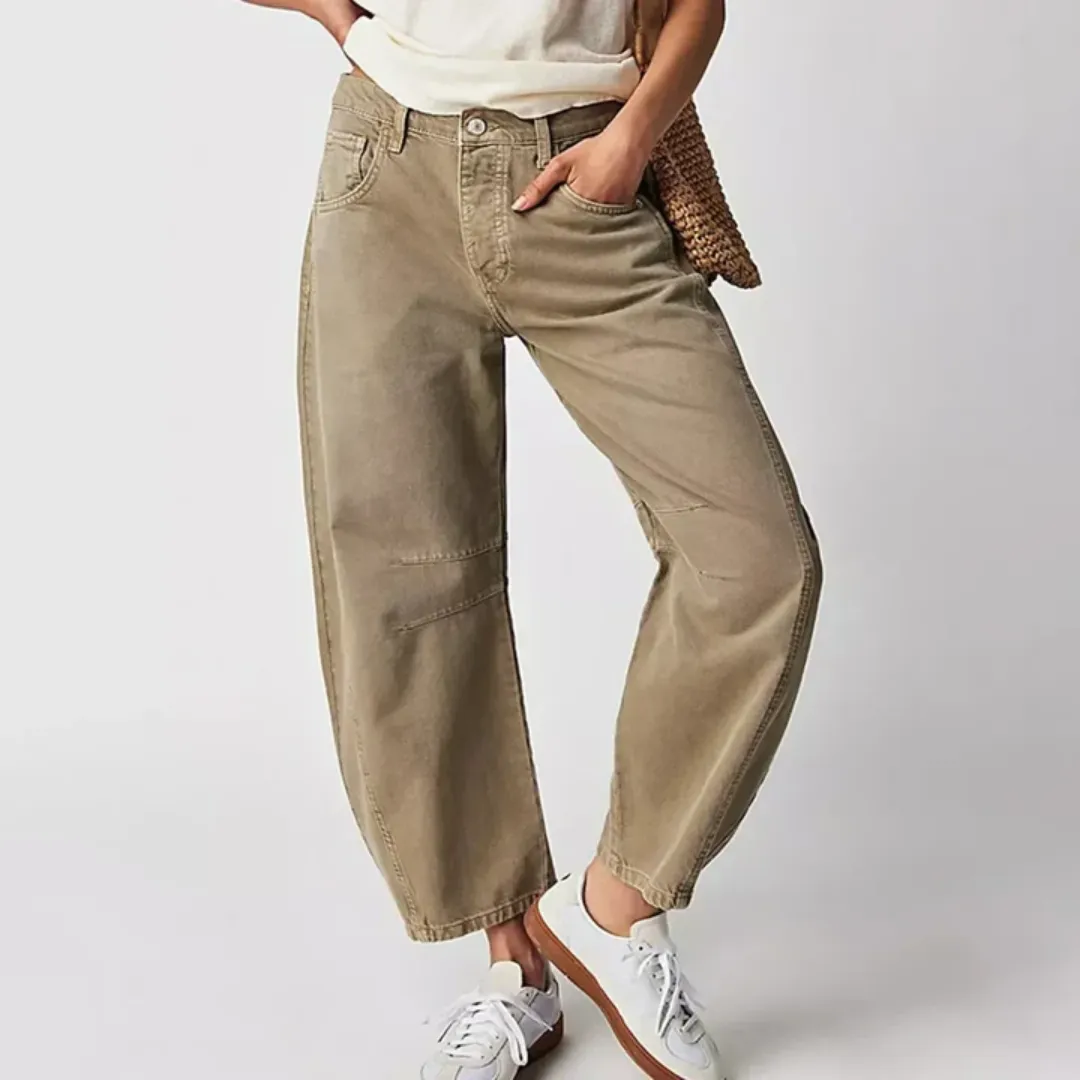 Women's Casual Low Rise Wide Leg Pants | Cropped