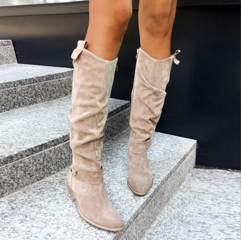 Women's Knee-High Suede Boots - Stylish, Comfortable, and Durable for Versatile Wear