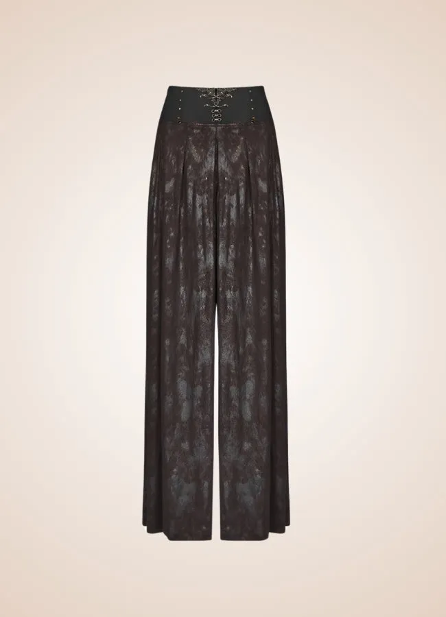 Women's Steampunk Wide Leg Pants