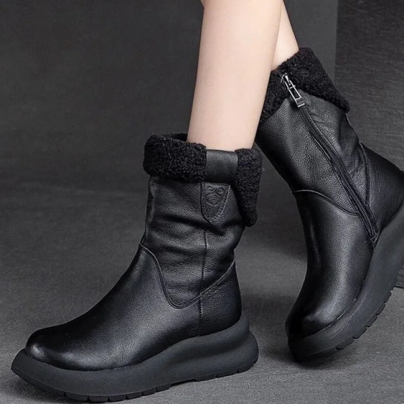 Women's Trendy Zip-up Thick Lined Ankle Boots