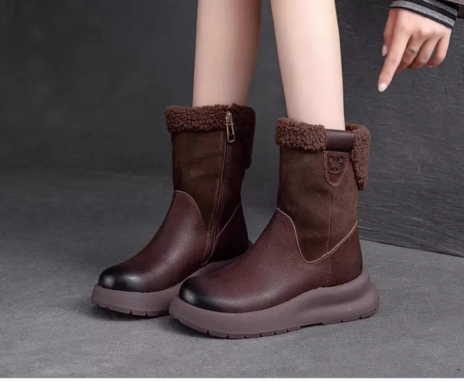 Women's Trendy Zip-up Thick Lined Ankle Boots