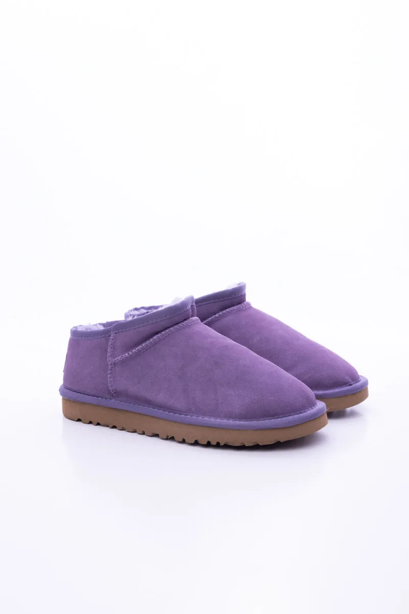 Wool Lined Suede Tasman Low Ankle Boot - Lavender