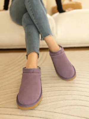 Wool Lined Suede Tasman Low Ankle Boot - Lavender