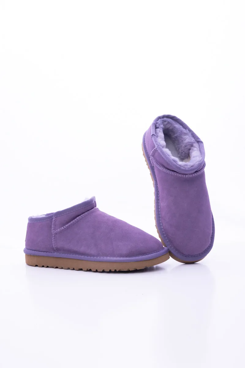 Wool Lined Suede Tasman Low Ankle Boot - Lavender