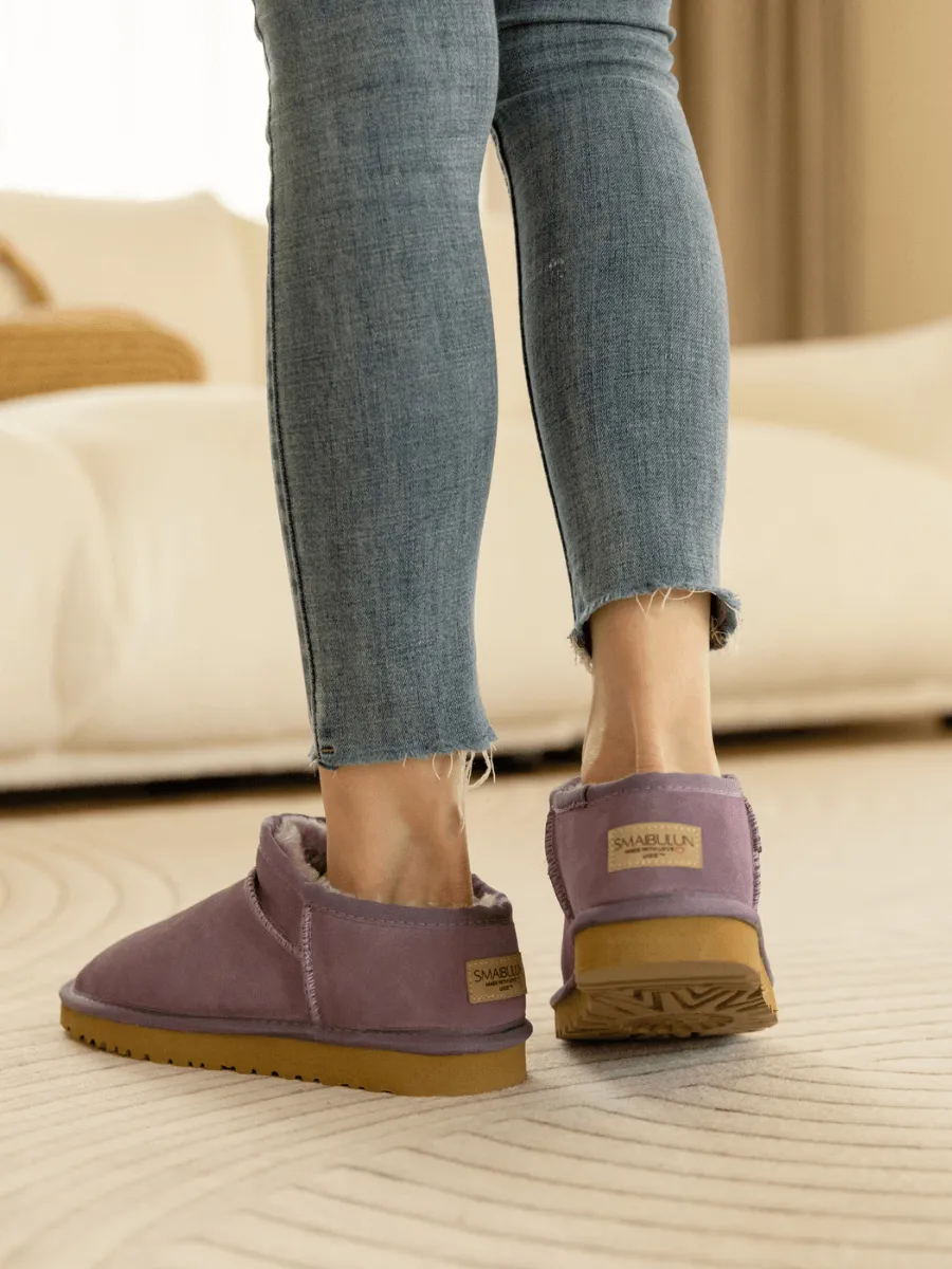 Wool Lined Suede Tasman Low Ankle Boot - Lavender