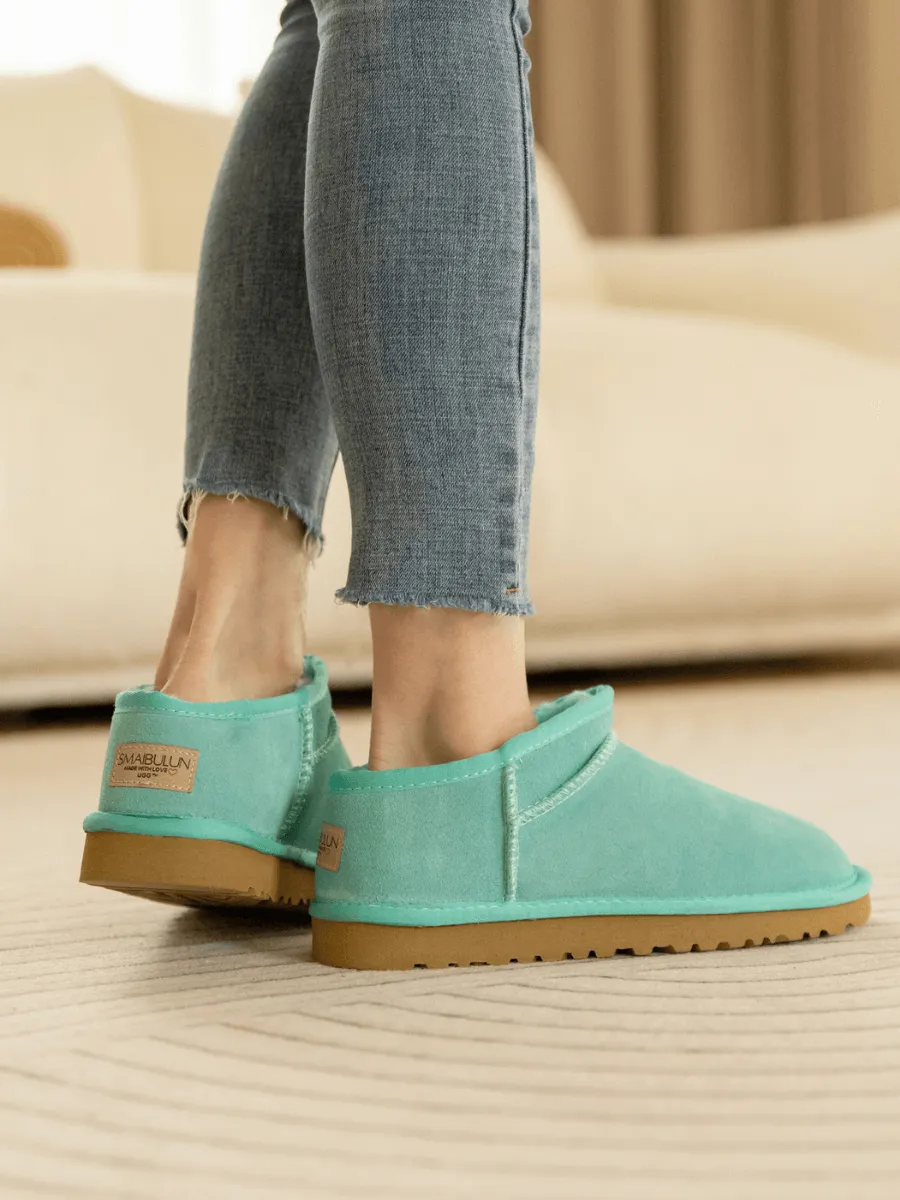 Wool Lined Suede Tasman Low Ankle Boot - Turquoise
