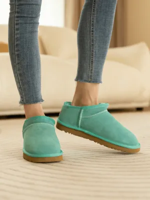 Wool Lined Suede Tasman Low Ankle Boot - Turquoise