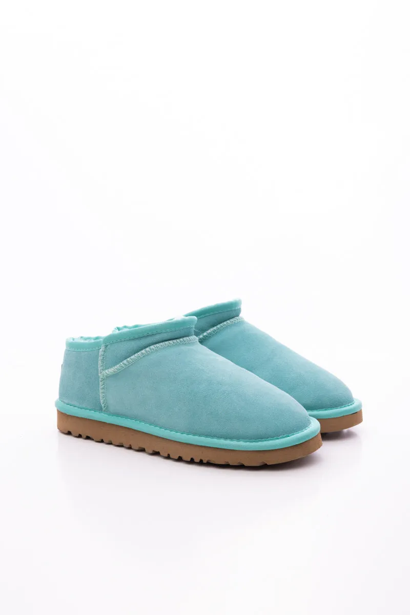 Wool Lined Suede Tasman Low Ankle Boot - Turquoise