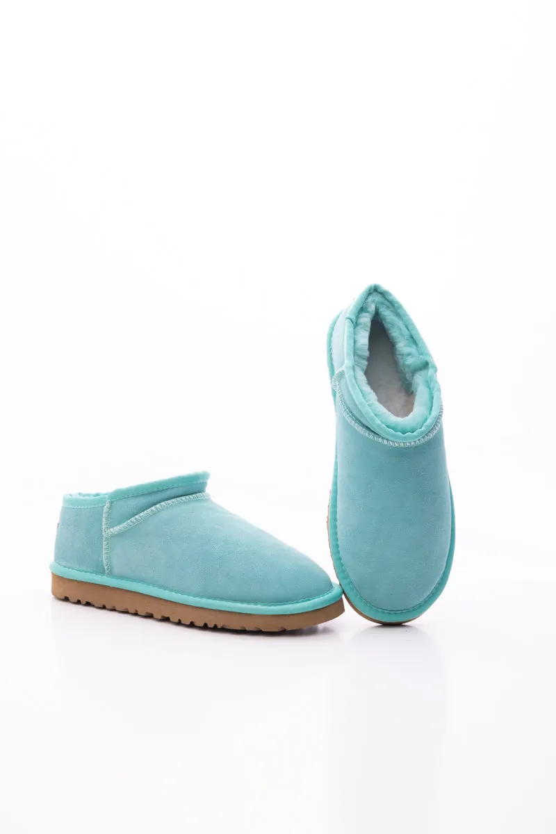 Wool Lined Suede Tasman Low Ankle Boot - Turquoise