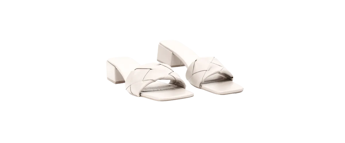 Woven Low Heeled Slip On Sandal