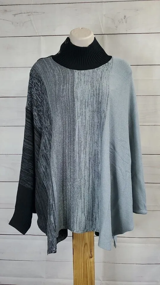 XSMALL/SMALL GUNMETAL BLACK A463450 G.I.L.I. Ombre Pop Over Sweater